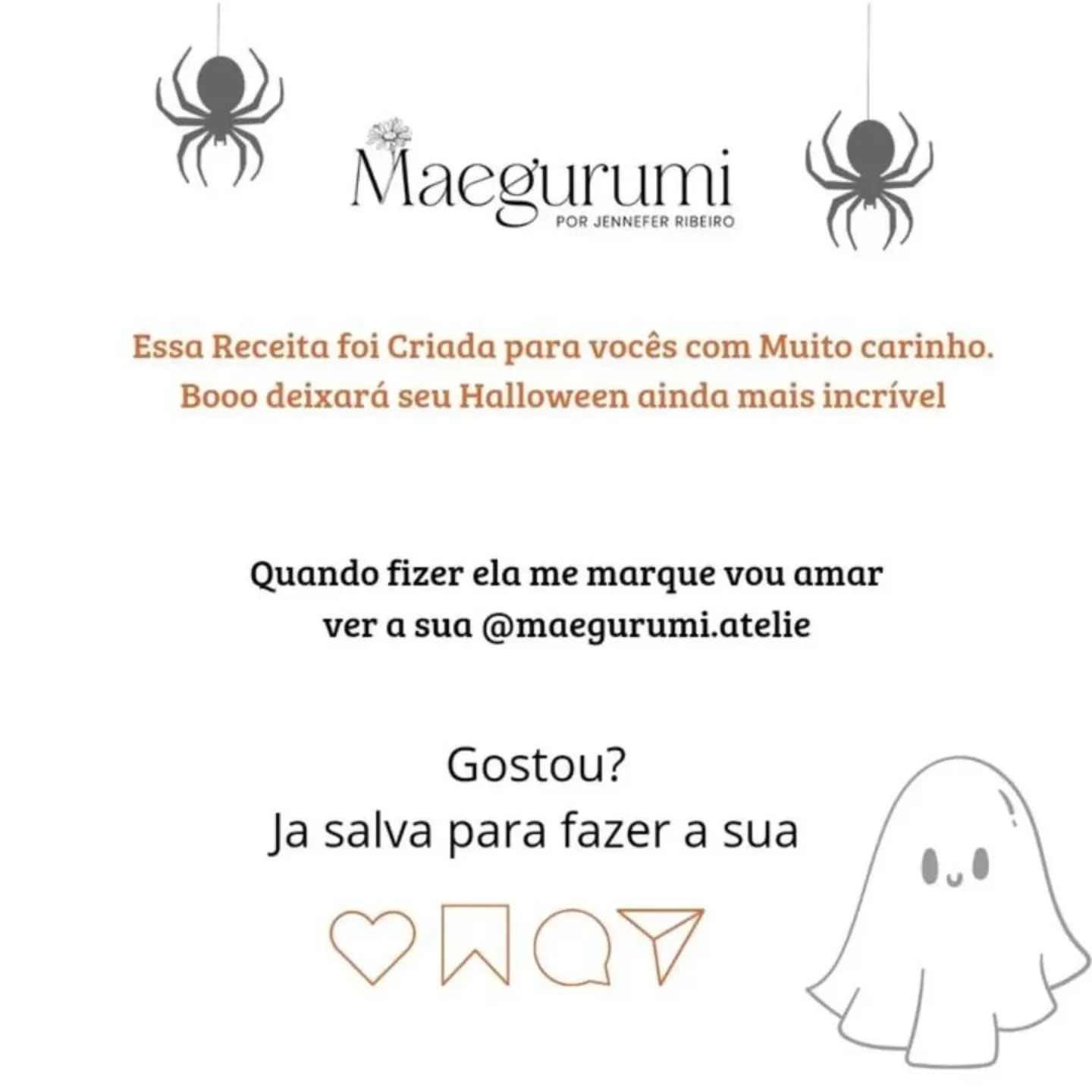 Receita de Fantasminha de Crochê para o Halloween