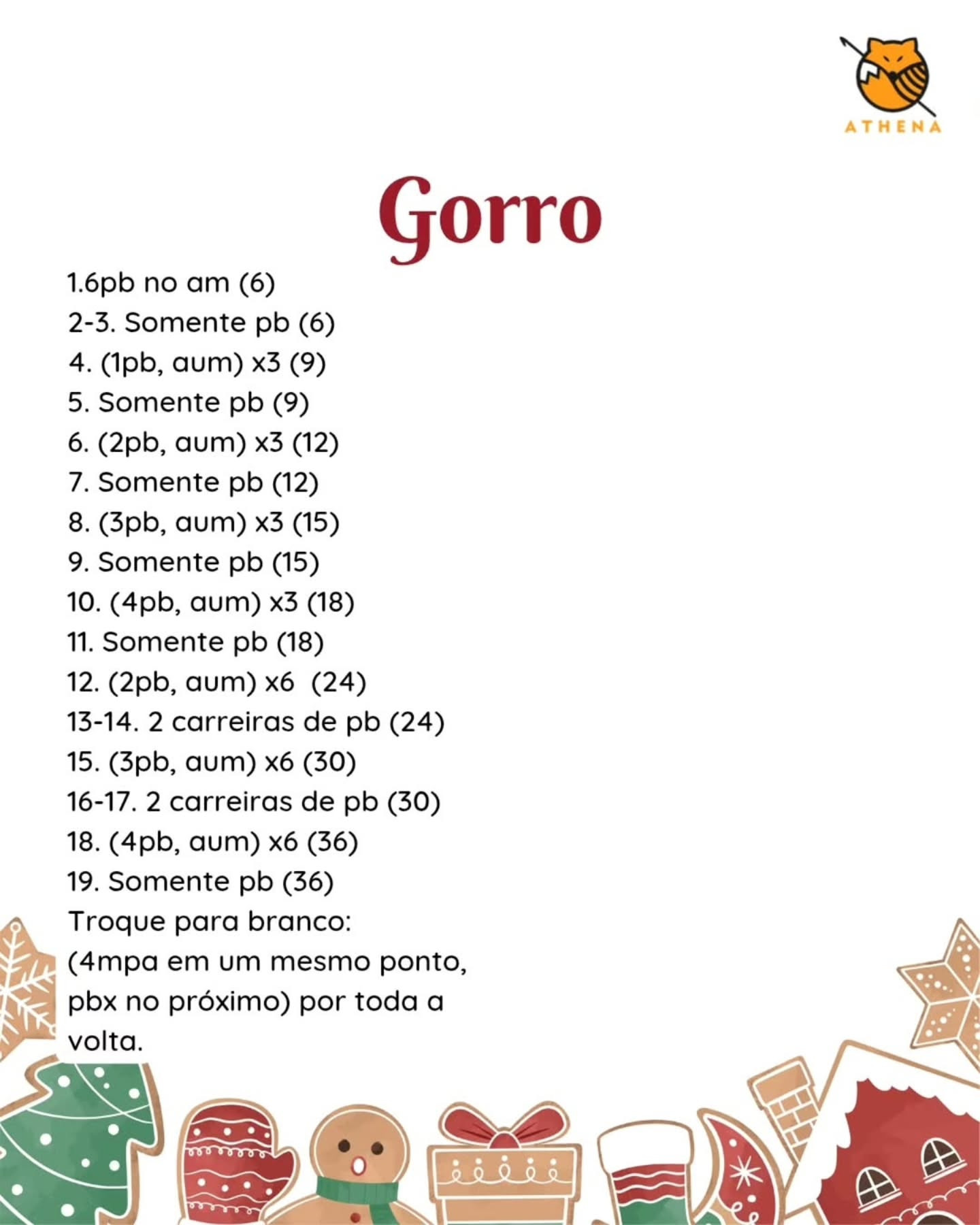 Receita gratuita de gnomo natalino em crochê colorido e festivo