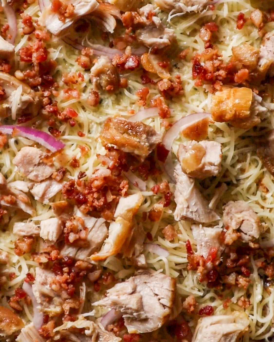 Savory Chicken Bacon Ranch Pesto Flatbread Delight