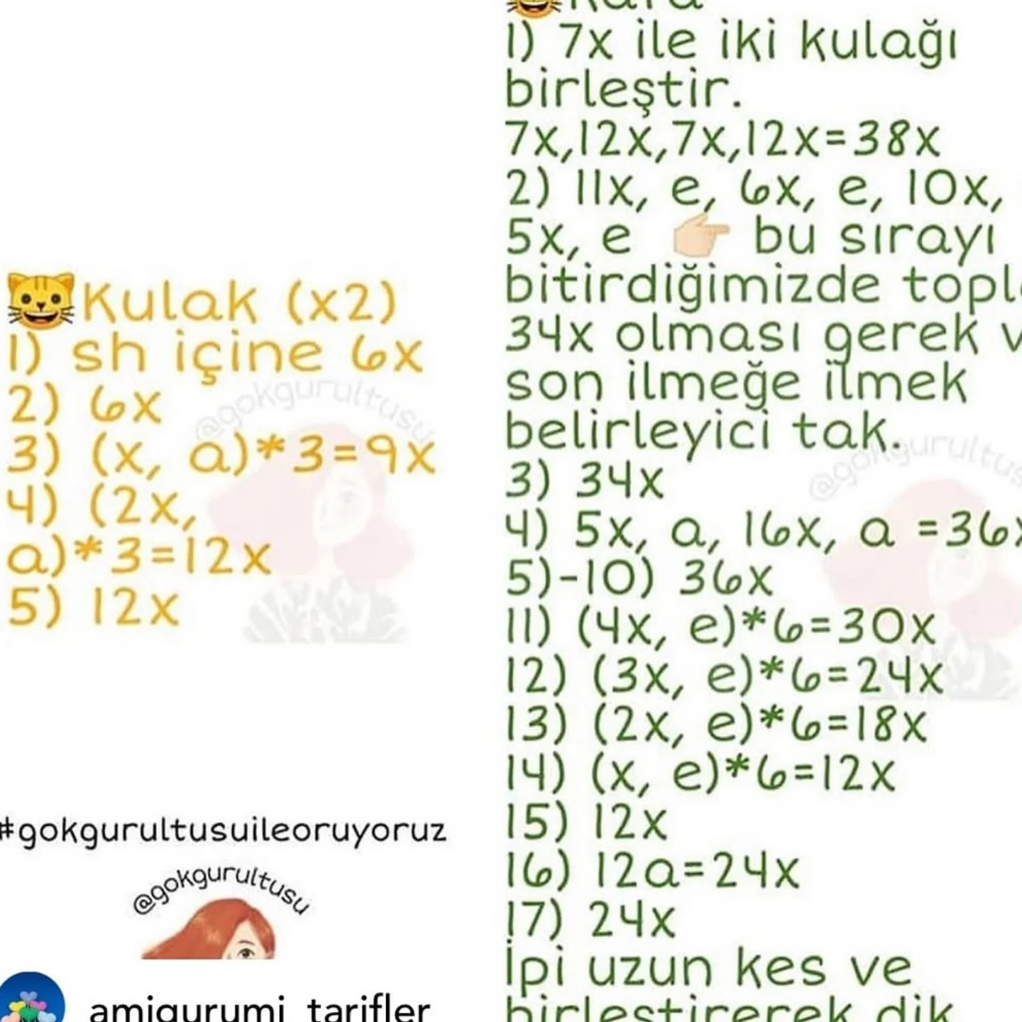 Sevimli Kedi Figürü İçin Ücretsiz Tarif ve Örgü Deseni