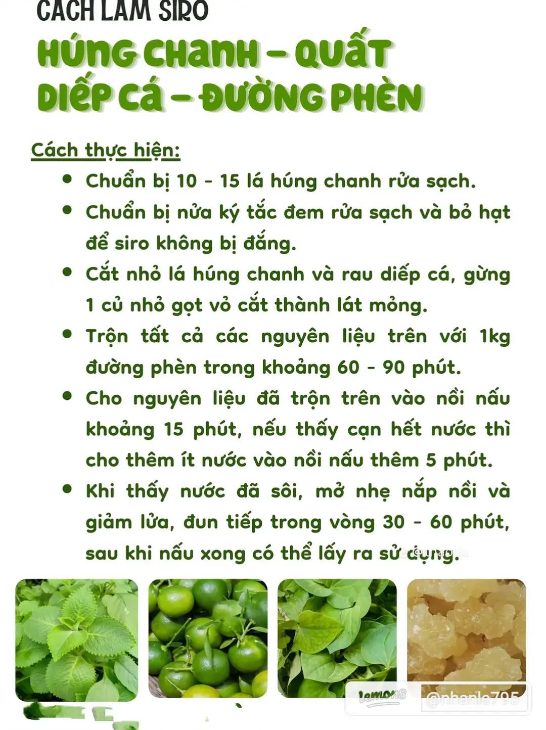 Siro Húng Chanh Thơm Mát Tự Nhiên Tại Nhà