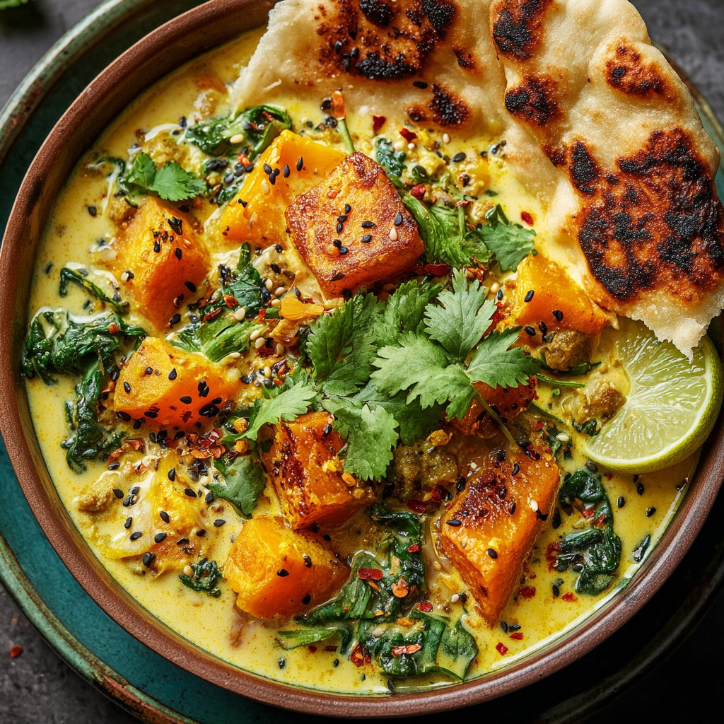 Spicy Ginger Coconut Stew with Sweet Potato and Kale
