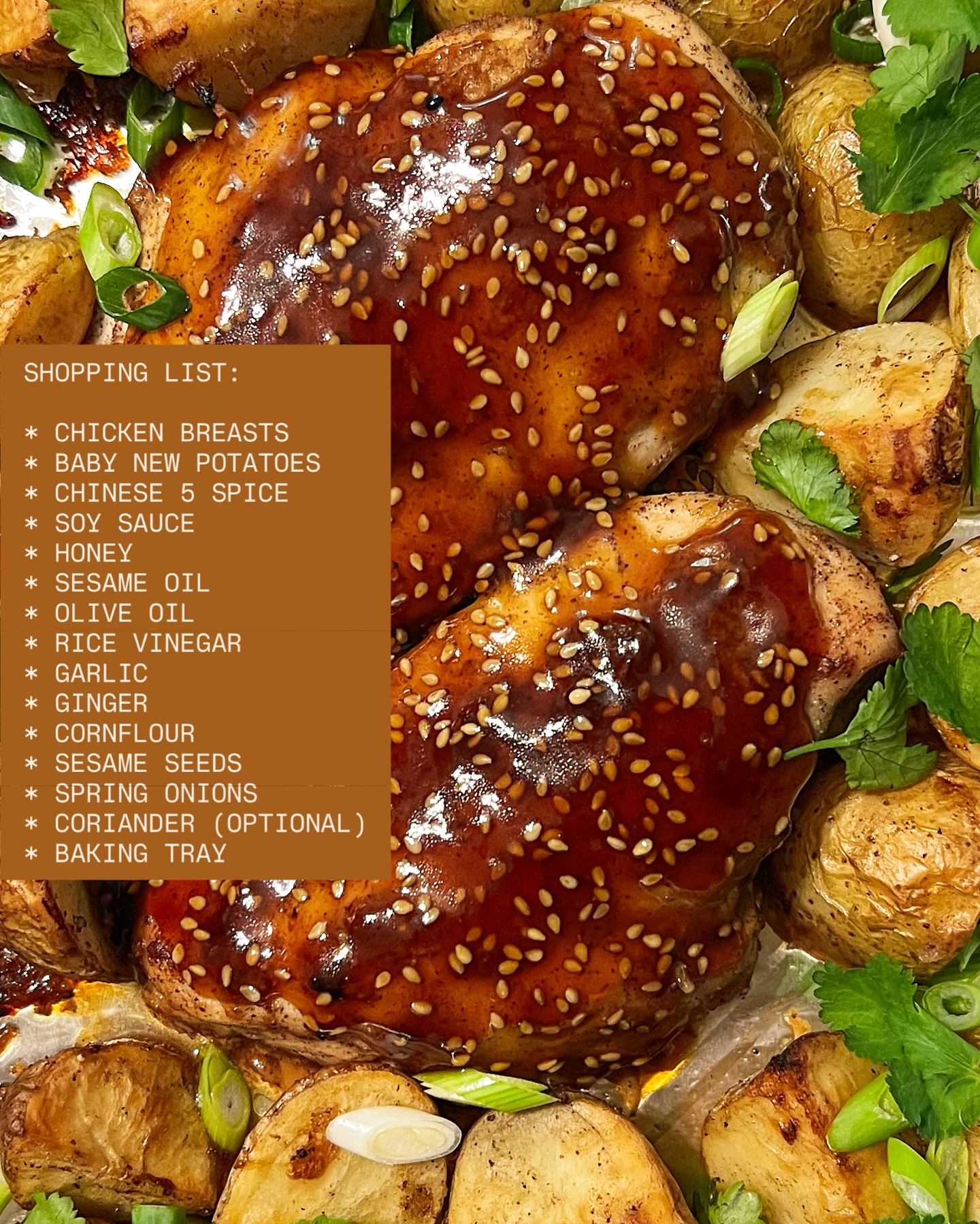 Sticky Sesame Soy Chicken with Spiced Potatoes