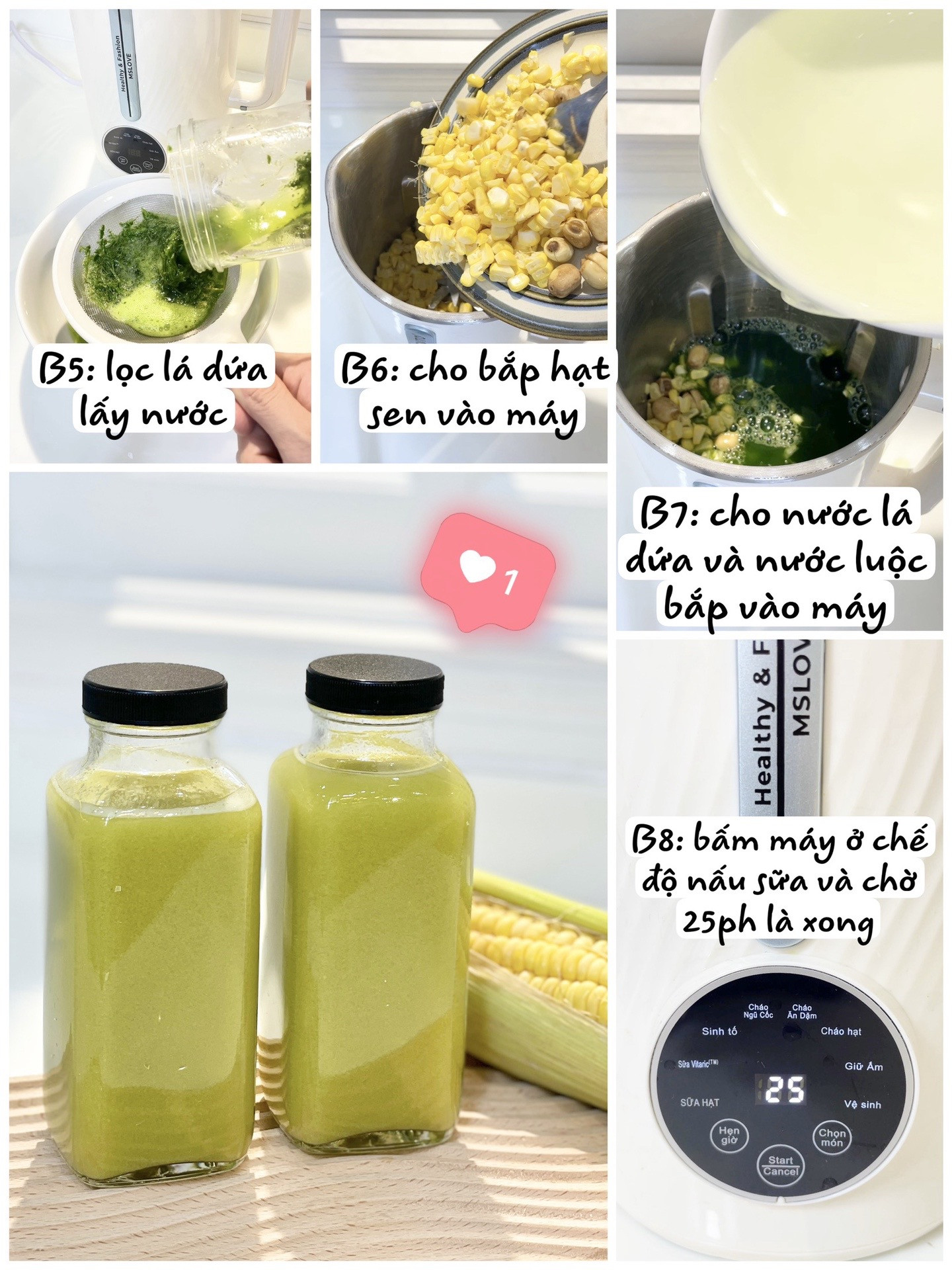 SỮA BẮP HẠT SEN - DỄ NGỦ THƠM NGON BỔ DƯỠNG 🌽🪷