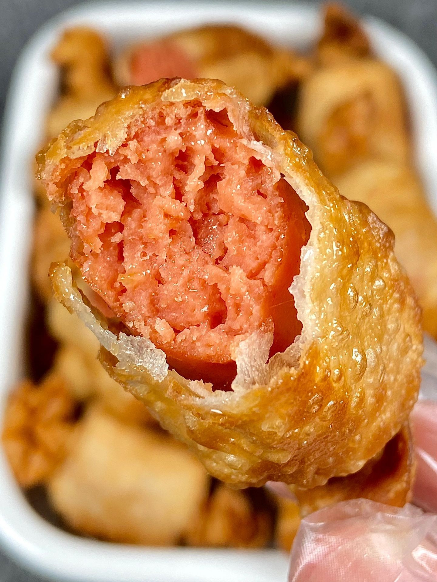 Sủi cảo xúc xích chiên