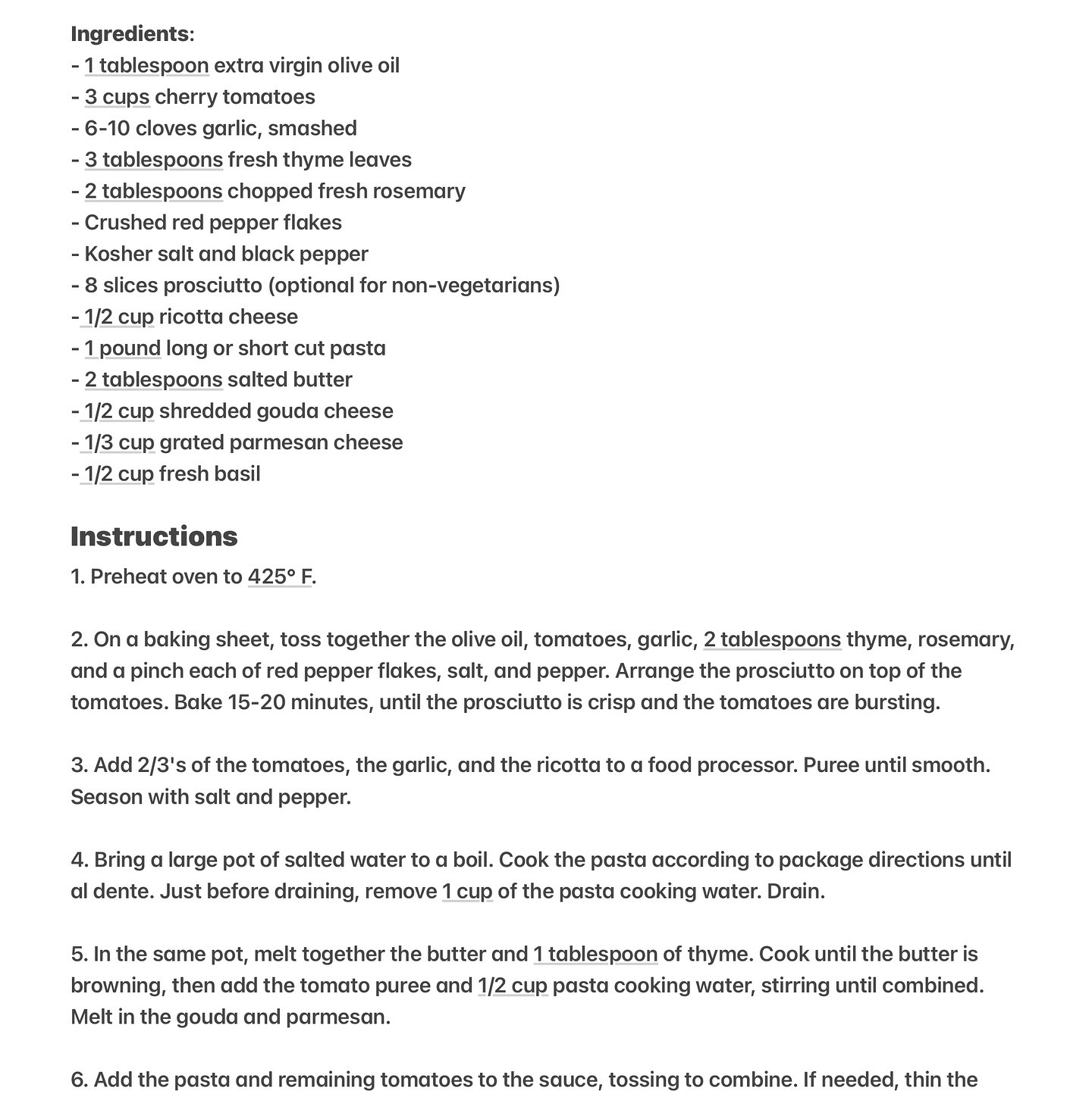 Summer Dream: Creamy Ricotta and Roasted Tomato Pasta