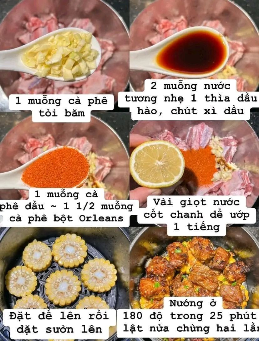 sườn nướng nồi chiên không dầu