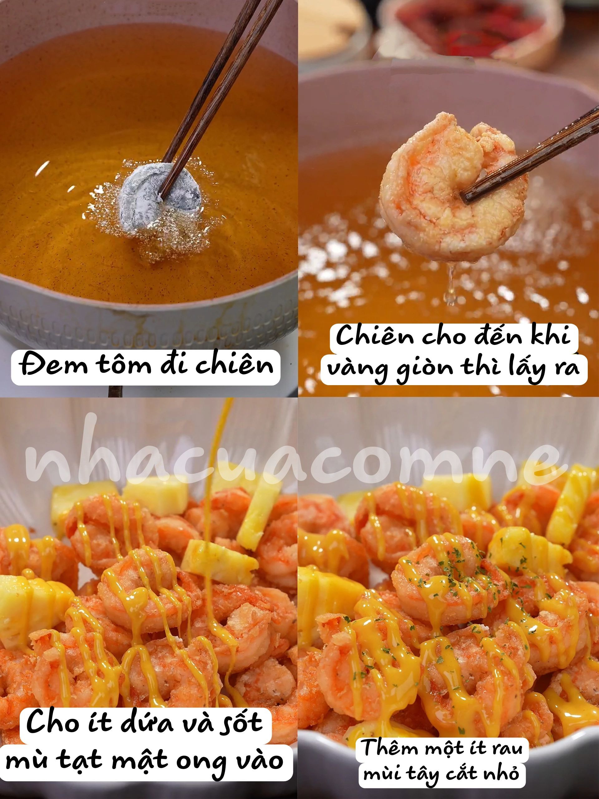 Tôm Chiên Giòn Sốt Dứa Thơm Ngon Hấp Dẫn