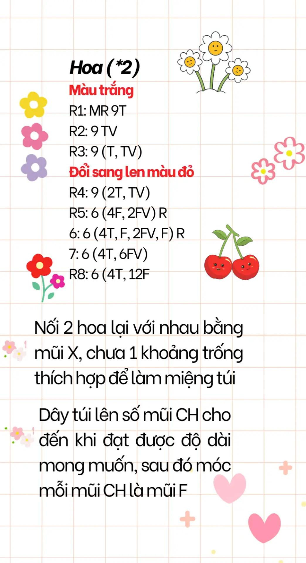 Túi và phụ kiện hoa móc len xinh xắn, phong cách tự làm