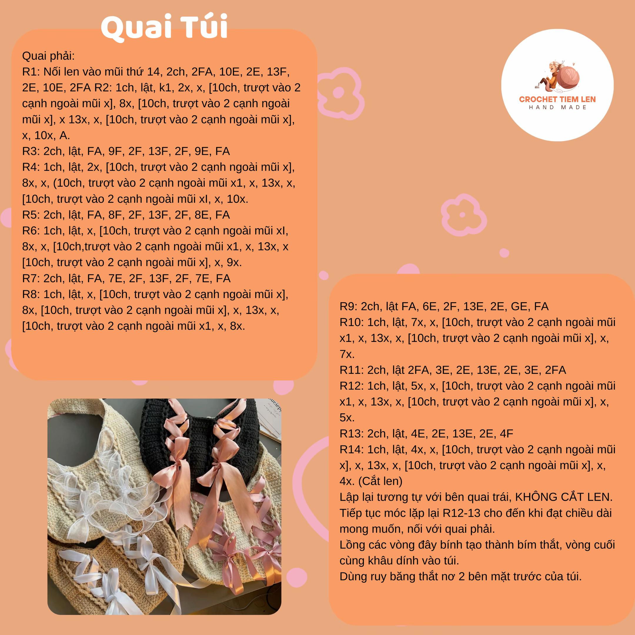 Túi xách lông xù tự chế với dây ruy băng trang trí màu hồng