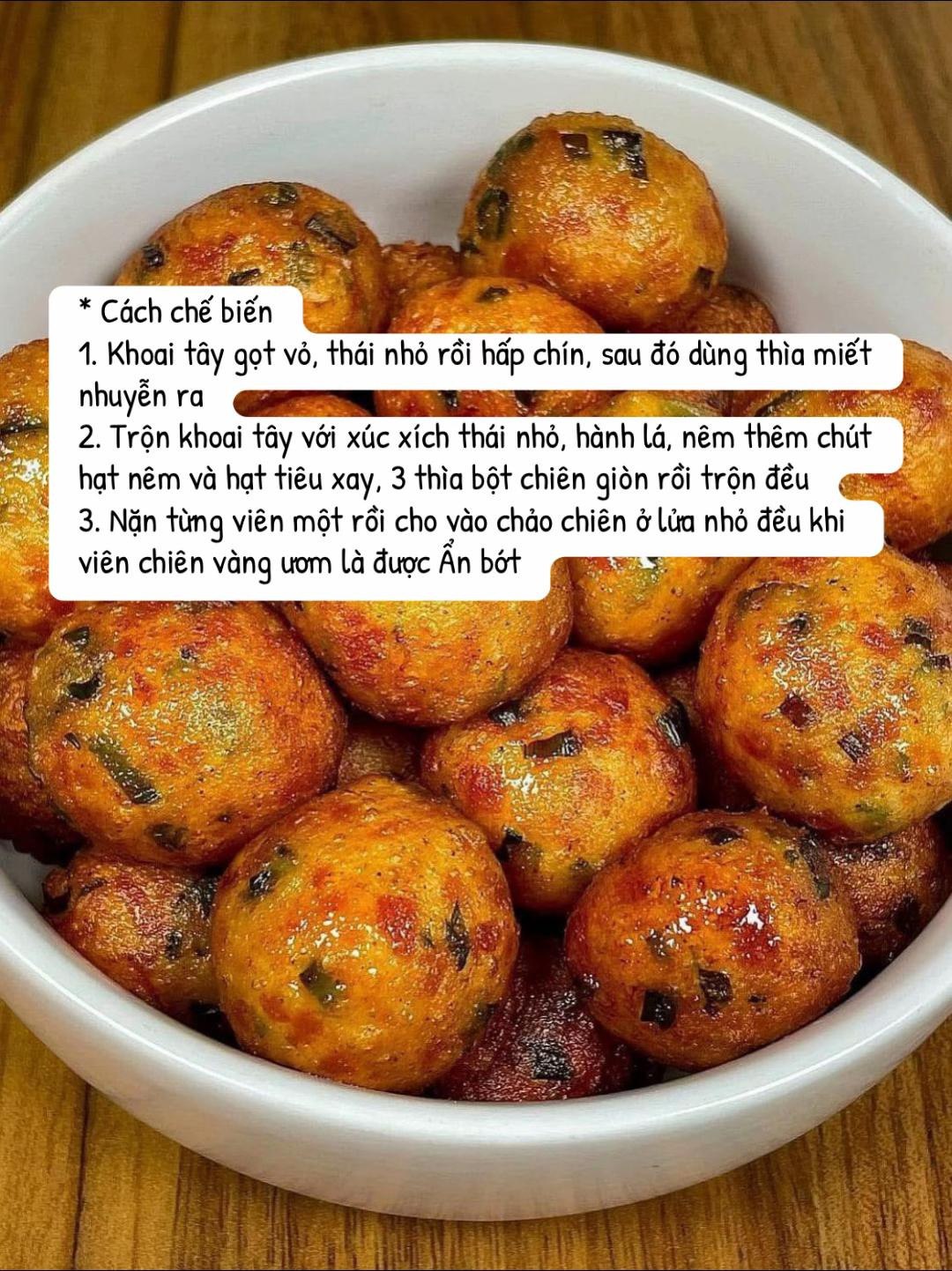 Viên khoai tây giòn tan, hương vị bùng nổ từ thiên nhiên