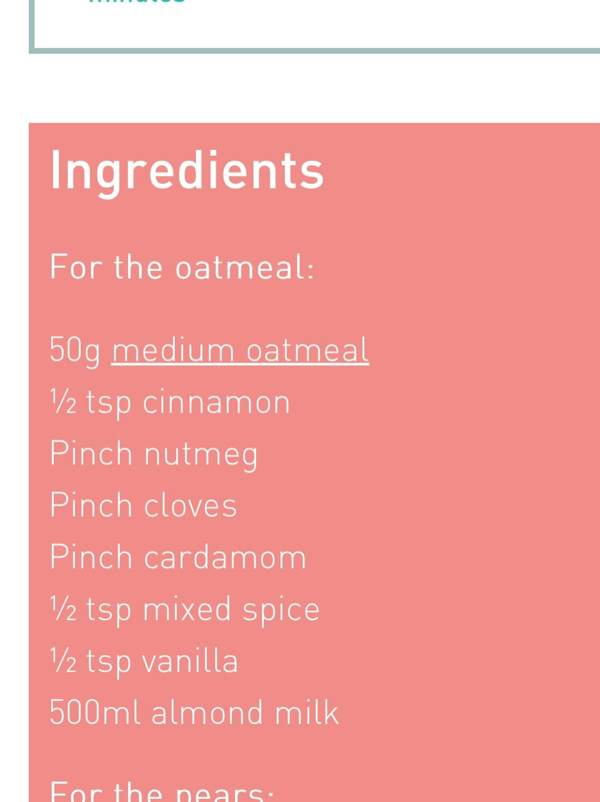 Warm Spiced Pear and Oatmeal Delight