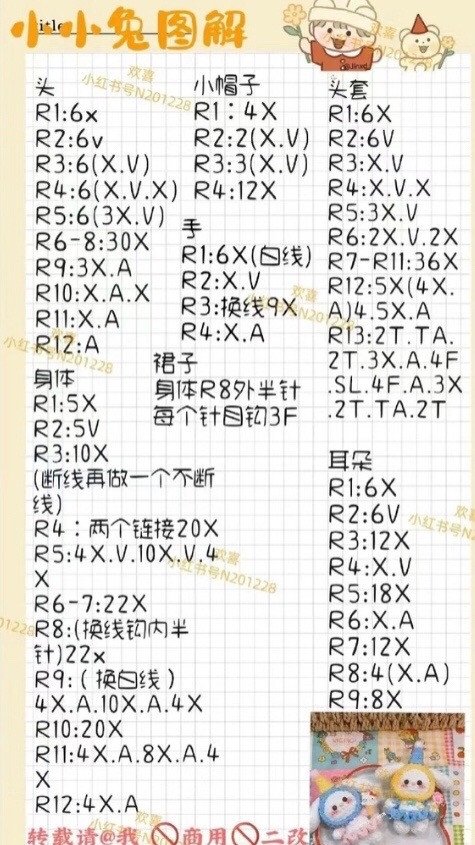 Adorable Crochet Bunnies with Ice Cream and Paw Accessories