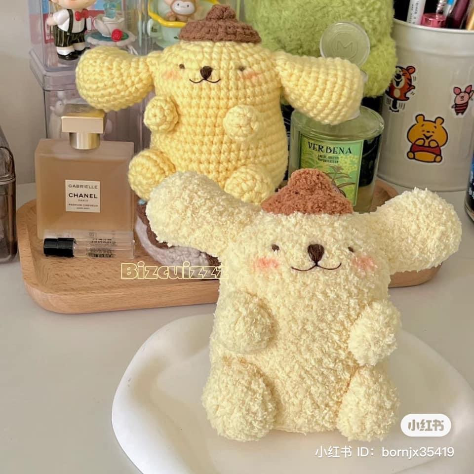 Adorable Crochet Cupcake Dolls with Purple and White Decorations