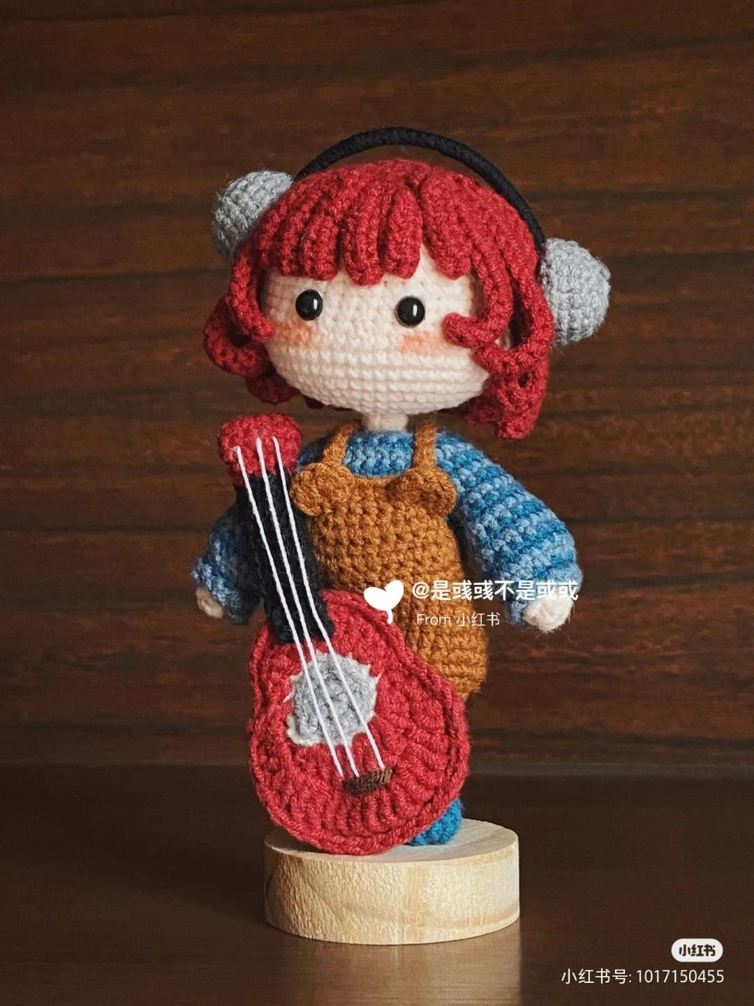 Adorable Crochet Dolls with Musical Instruments and Accessories