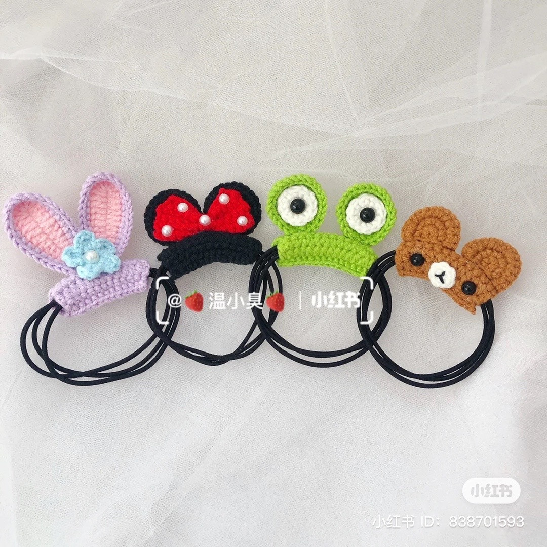 Adorable Crochet Hair Ties with Animal and Character Designs