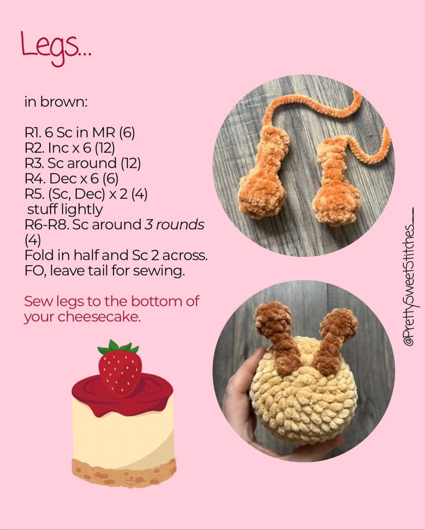 Adorable Strawberry Cheesecake Crochet Pattern for Free