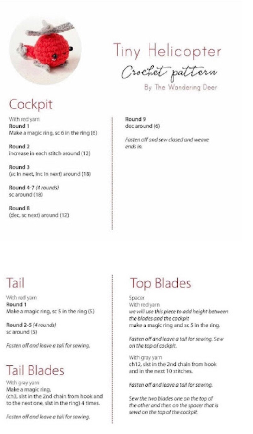 Adorable Tiny Helicopter Amigurumi Crochet Pattern Tutorial