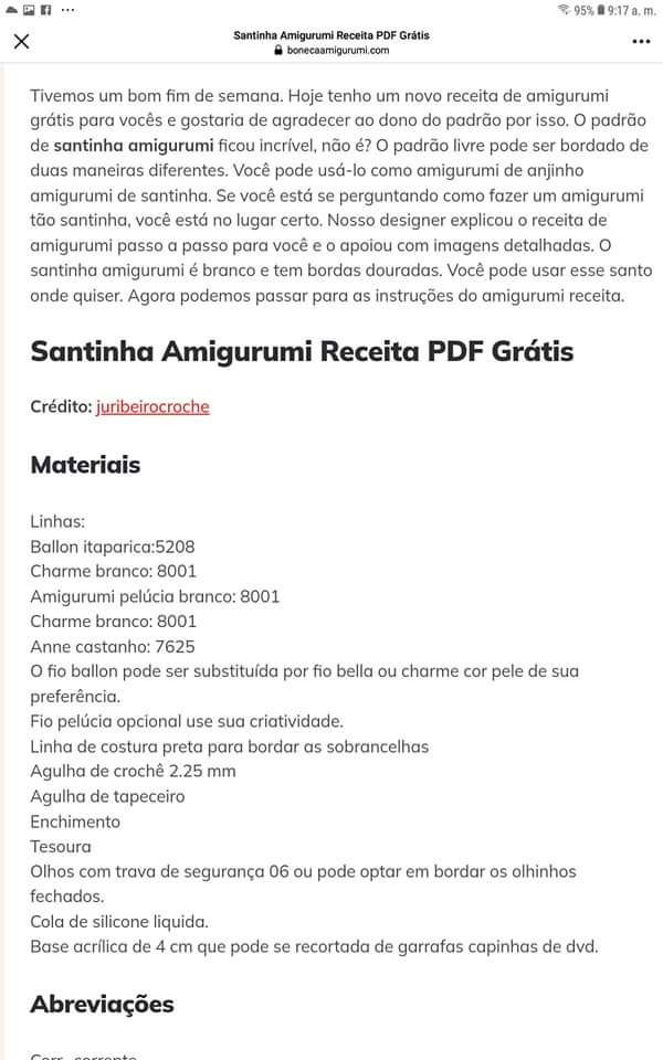 Amigurumi Santinha: Receita de Crochê PDF Grátis para Você