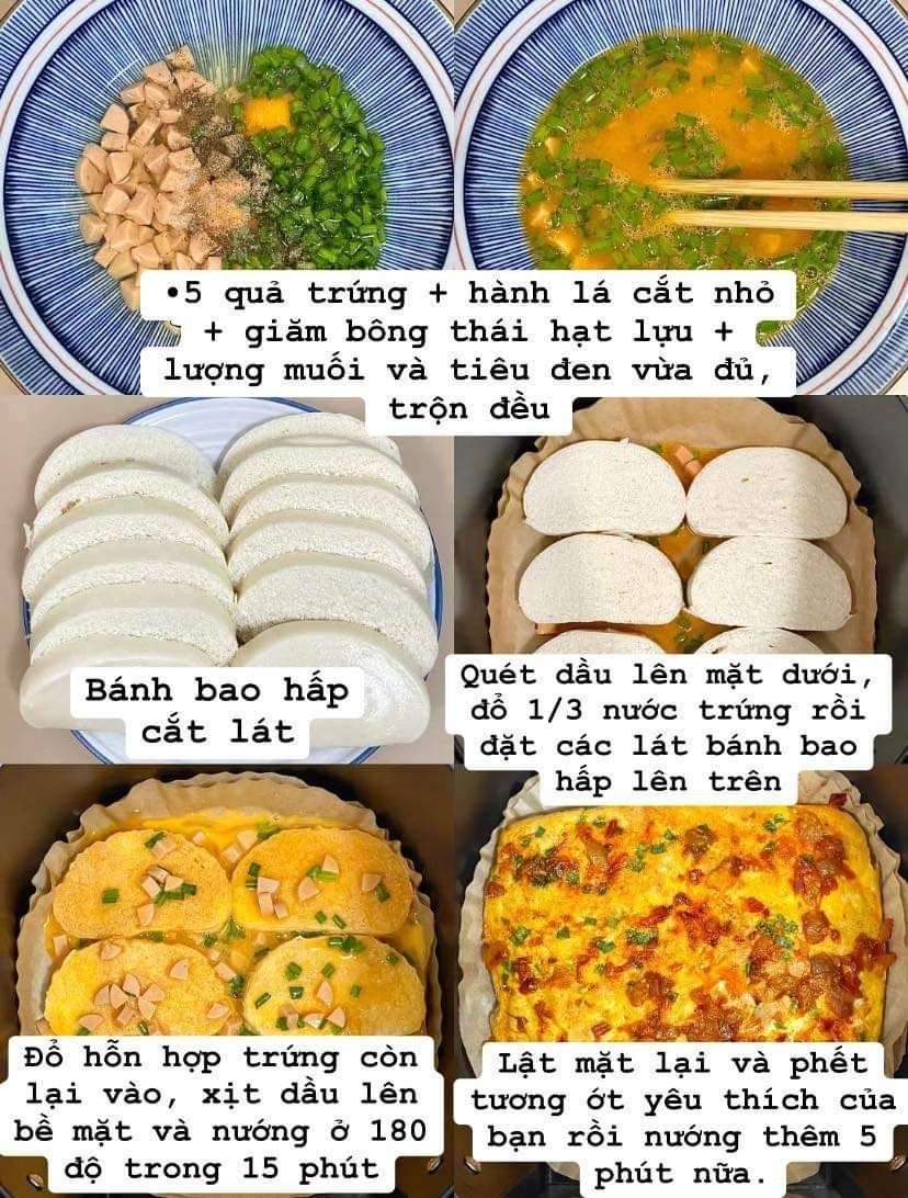 Bánh bao chiên nồi không dầu