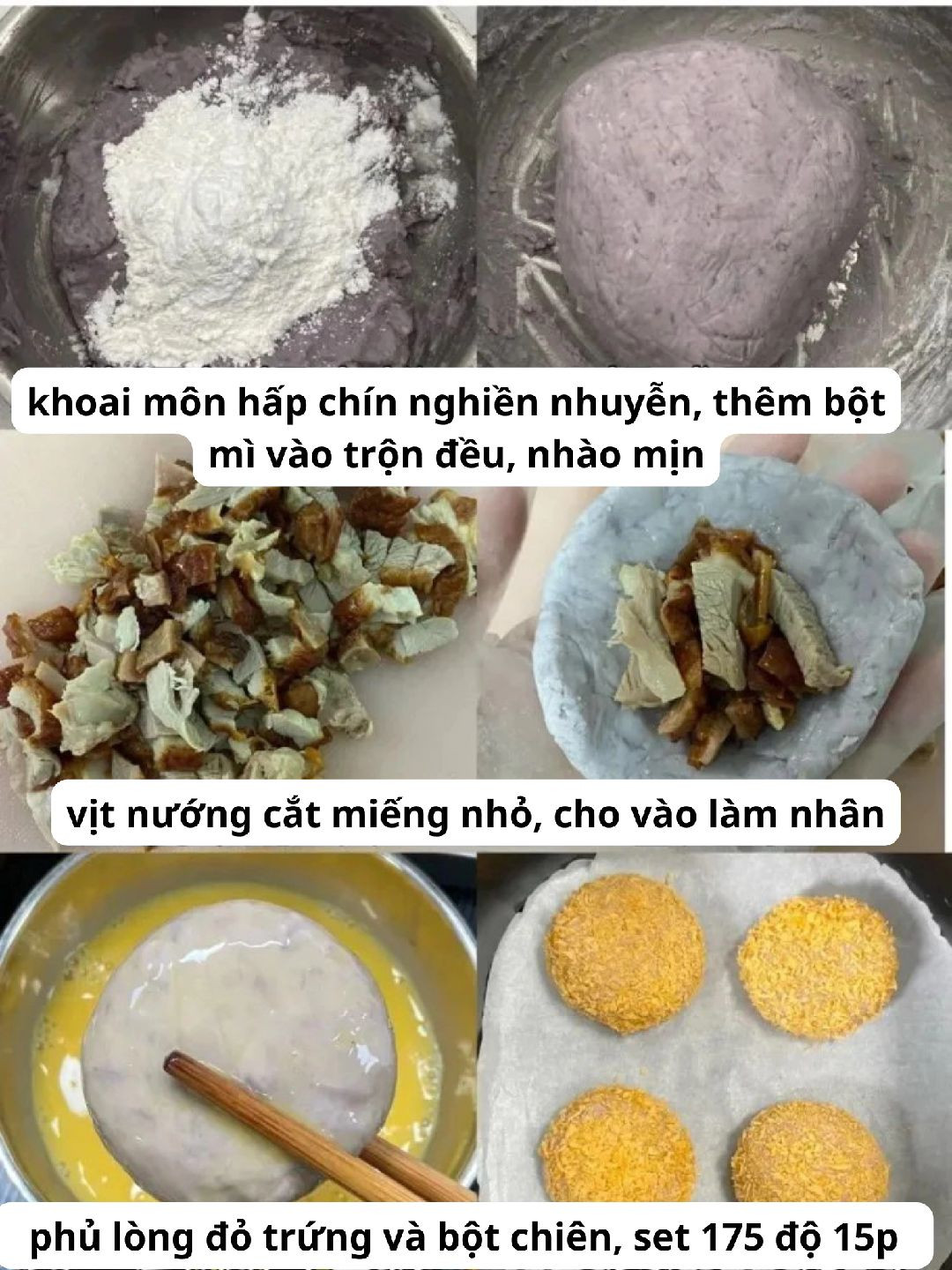 Bánh khoai môn nhân vịt giòn rụm