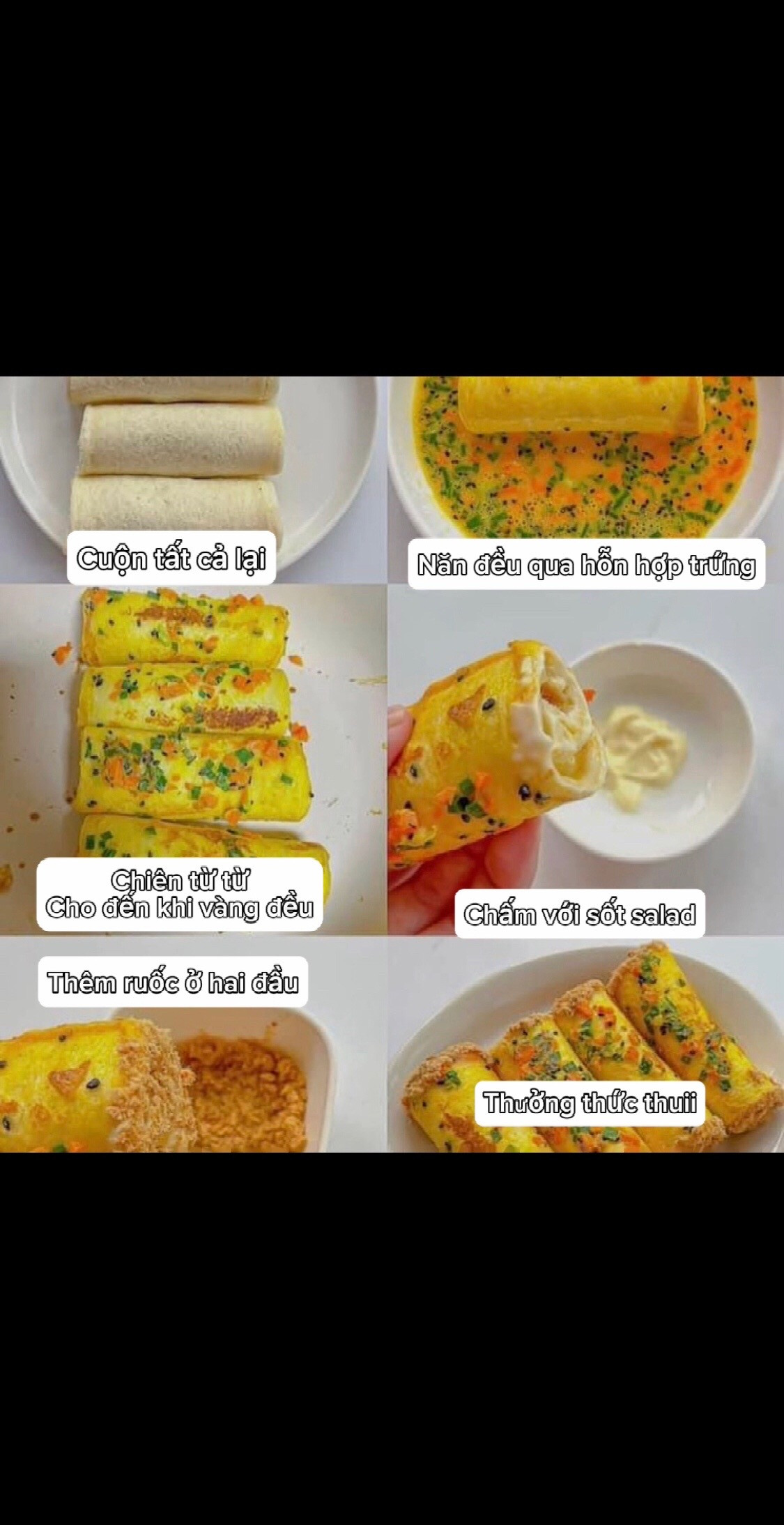 Bánh Mì Cuộn Trứng Rưới Hành Ngon Ngất Ngây