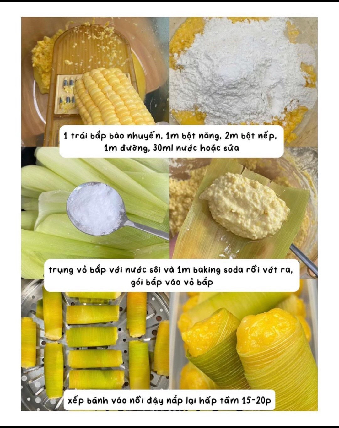 Bánh Ngô Hấp Lá Dứa Thơm Ngon