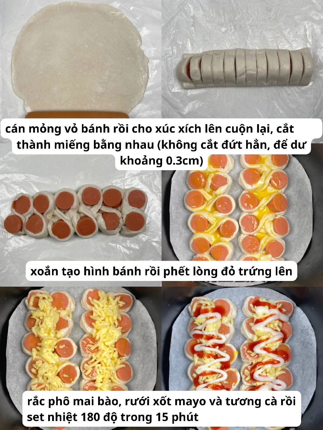 Bánh Xếp Phô Mai Xúc Xích Giòn Tan