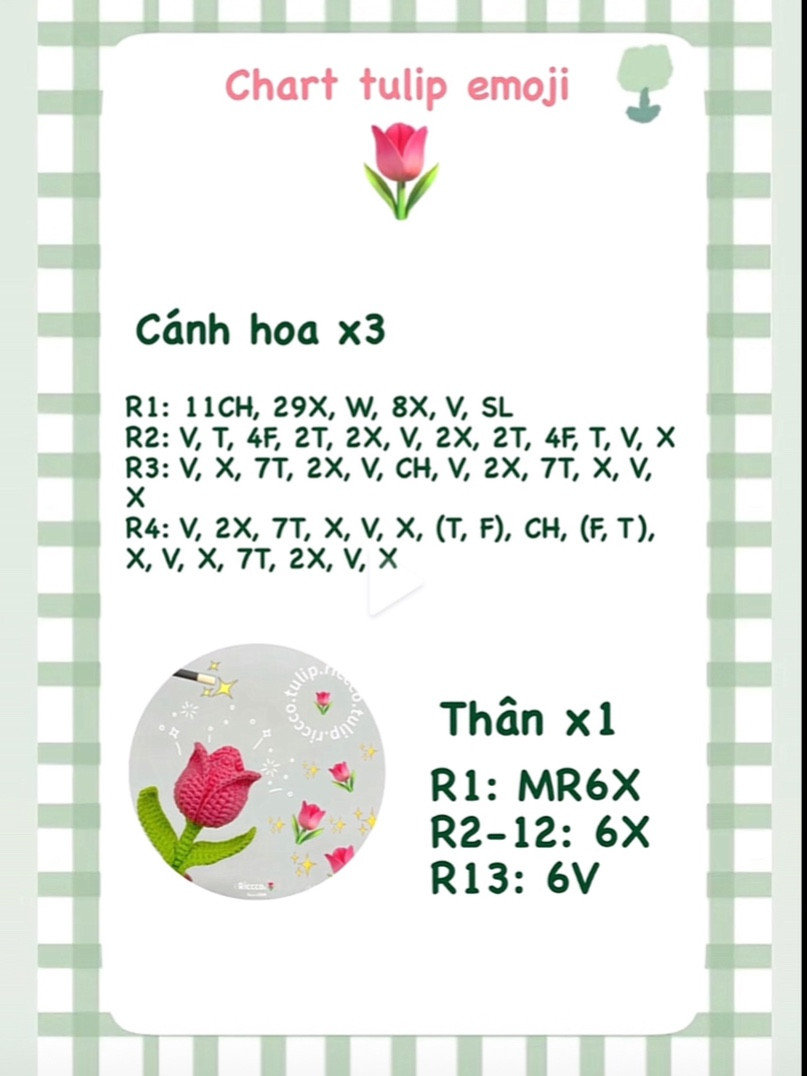 Biến hóa với nghệ thuật móc len: Hoa tulip tuyệt đẹp