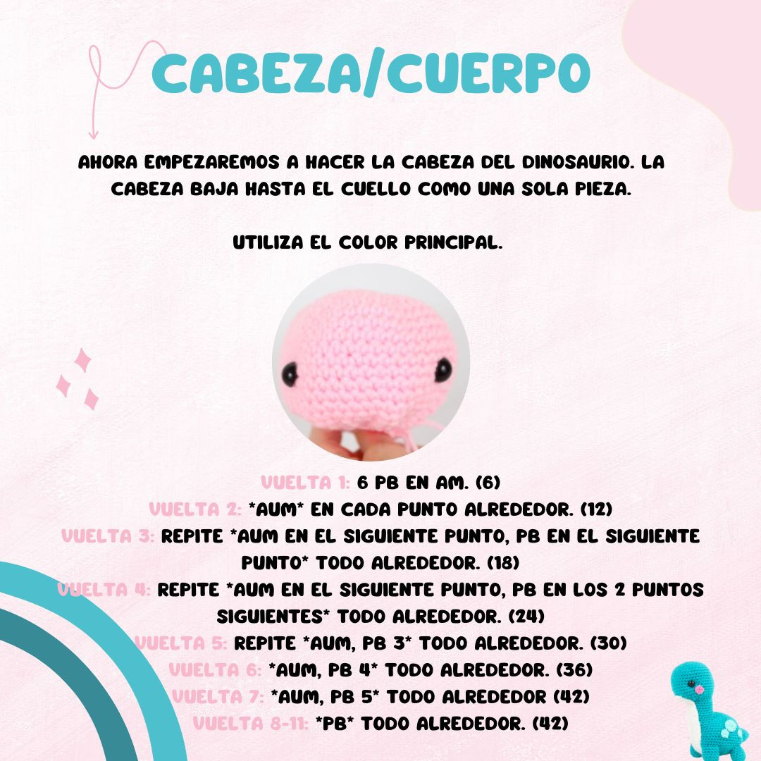 Brontosaurio Amigurumi: Patrón Gratis para Tejer en Casa