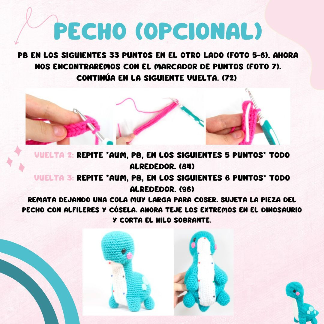 Brontosaurio Amigurumi: Patrón Gratis para Tejer en Casa