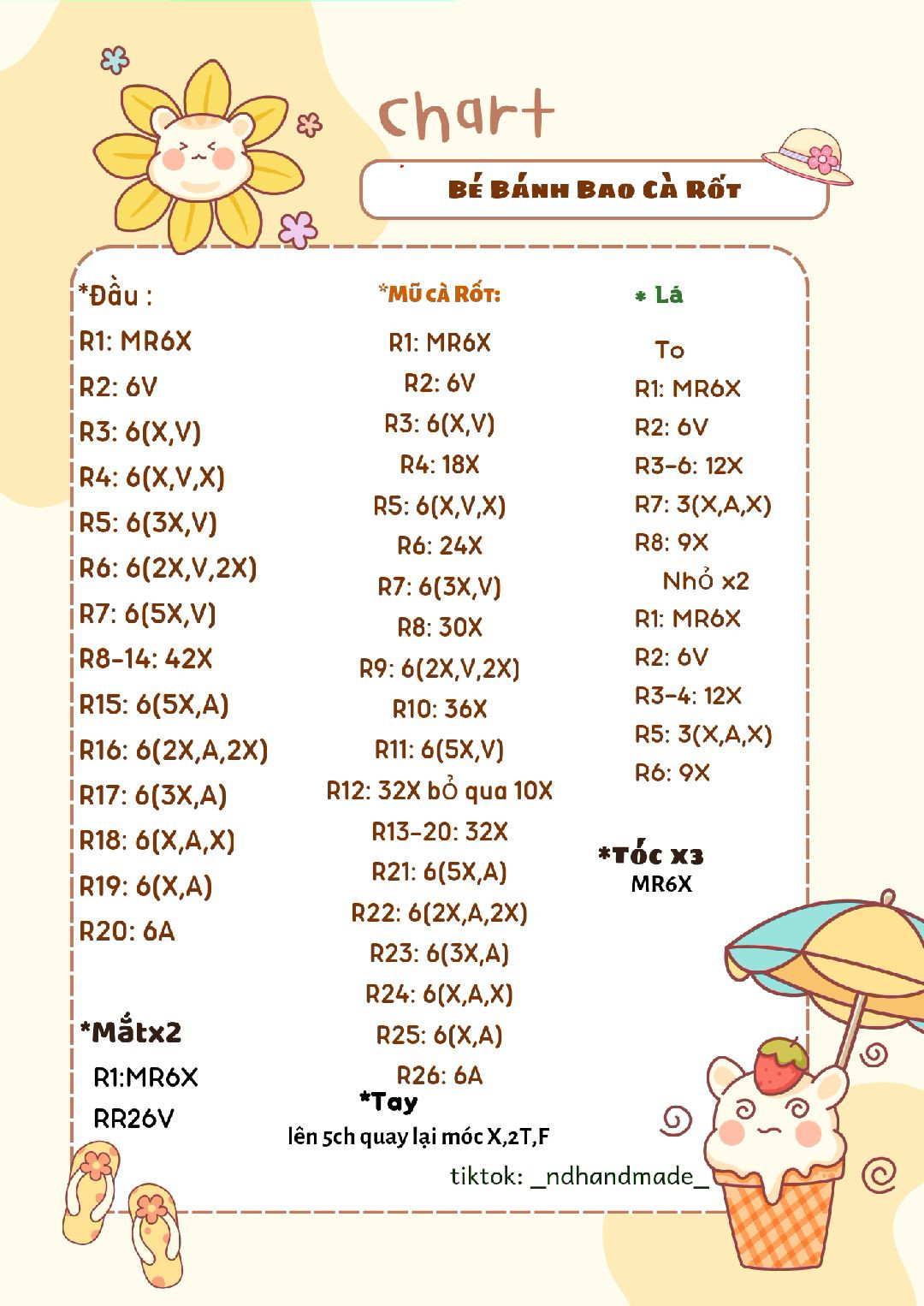 Búp bê móc len hình củ cà rốt dễ thương