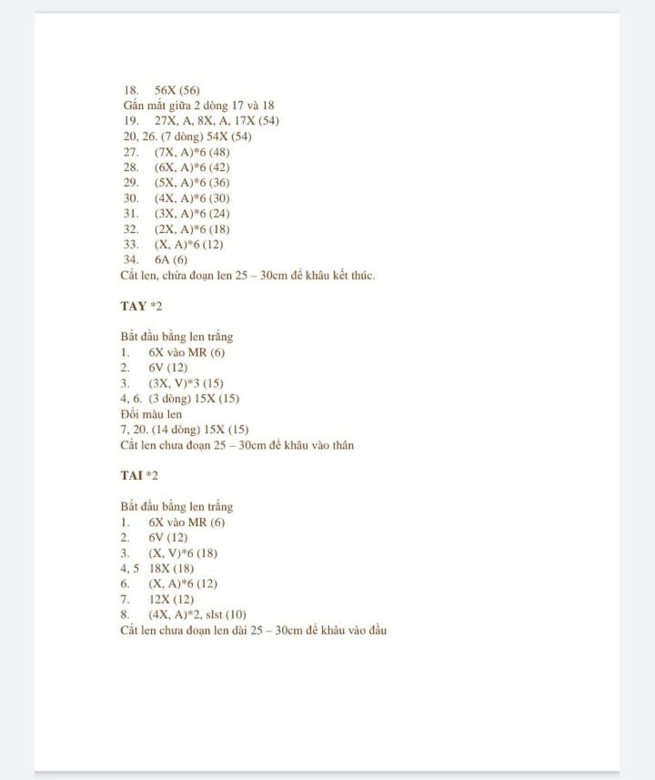 Cách móc gấu bông dễ thương với mũ và túi xách