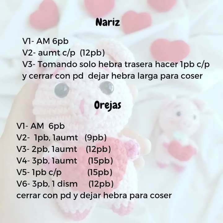 Cerdito adorable con corazón: patrón de crochet gratuito