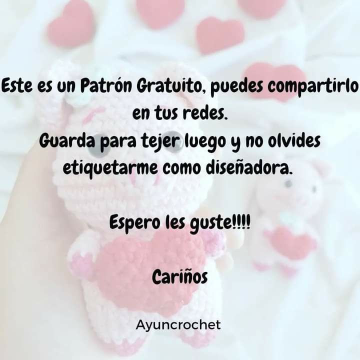 Cerdito adorable con corazón: patrón de crochet gratuito