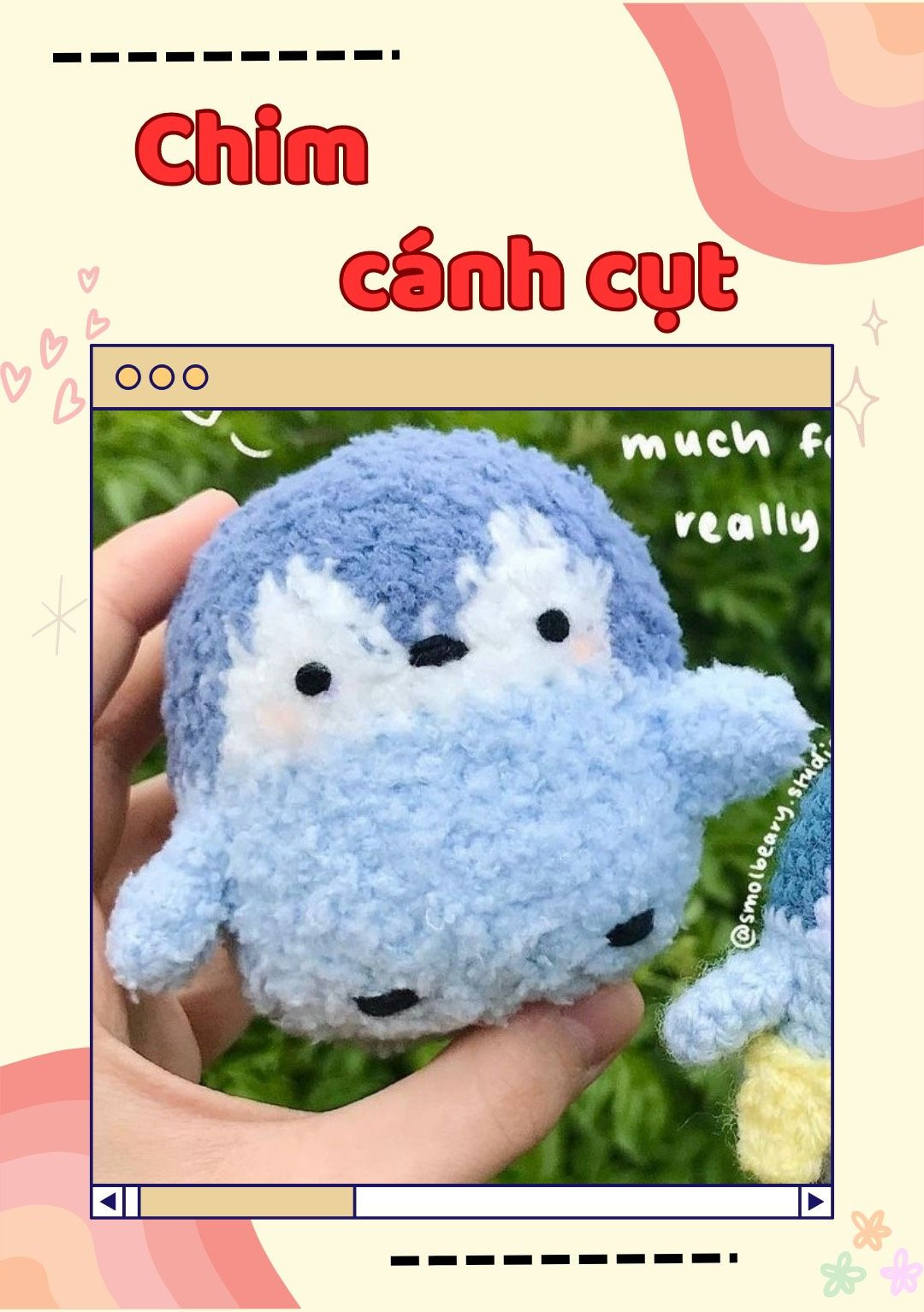 Chart móc len amigurumi chim cánh cụt dễ thương cho người mới bắt đầu