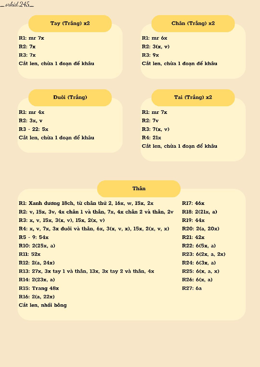 Chart móc len chuột nhỏ đáng yêu cho người mới bắt đầu