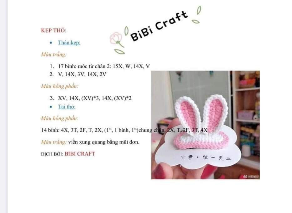 Chart móc len họa tiết trái cây và nơ cho phụ kiện thời trang