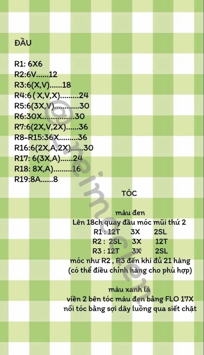 Chart móc len nhân vật dễ thương làm móc khóa