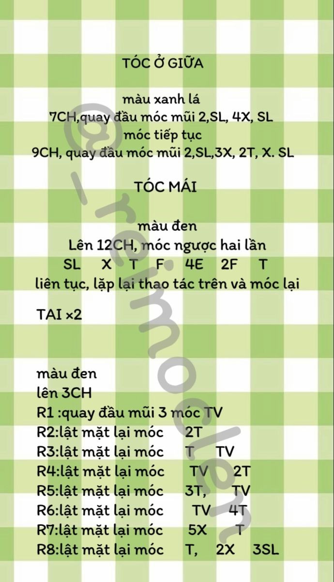 Chart móc len nhân vật dễ thương làm móc khóa