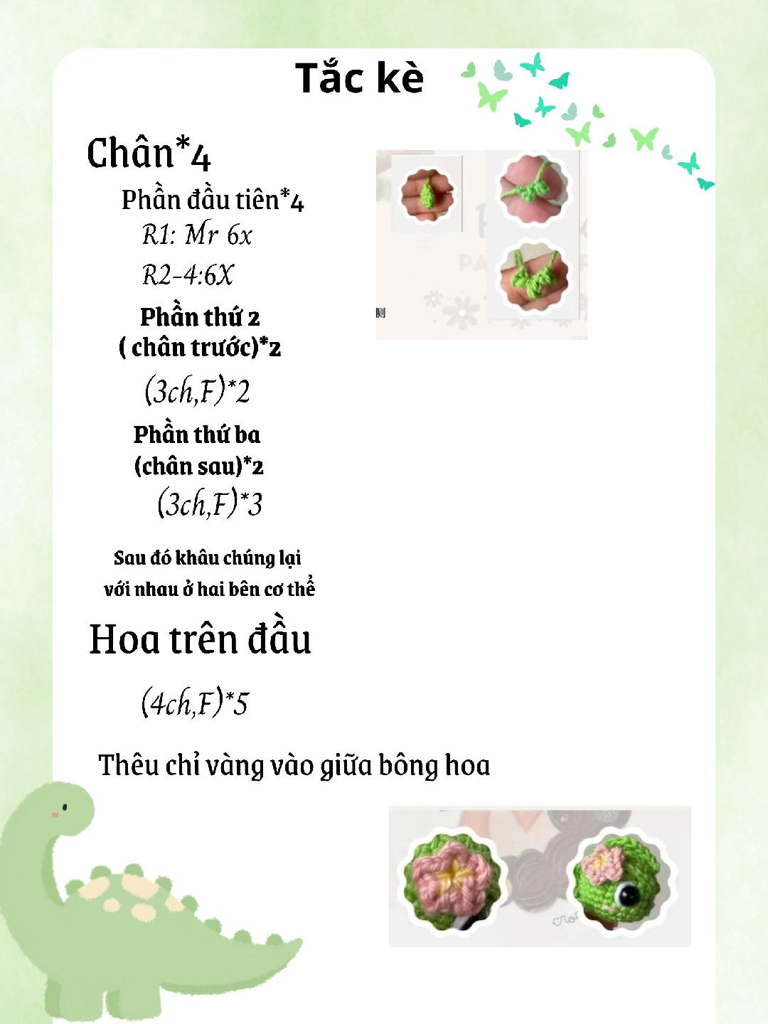 Chart móc len Pascal dễ thương với hoa trang trí