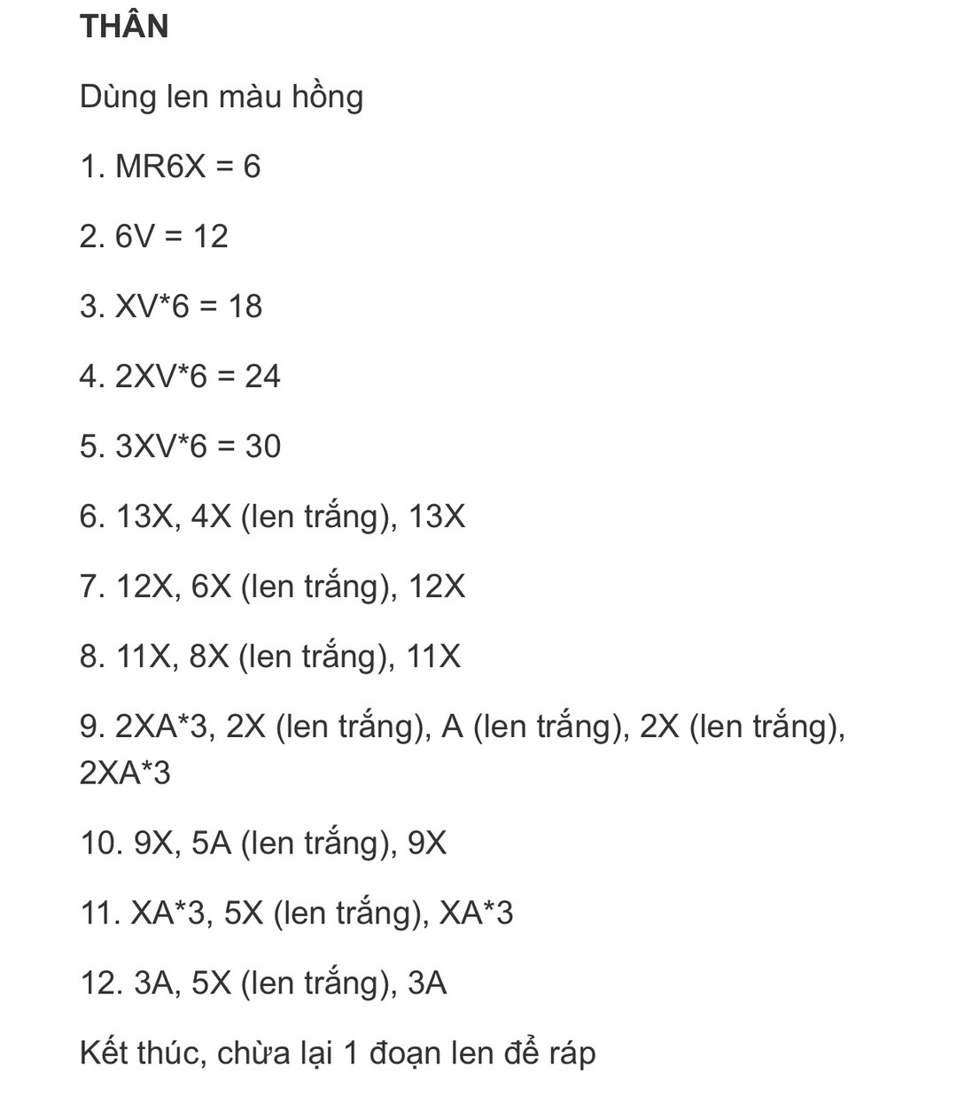 Chart móc len thú bông hồng dễ thương với bông hoa trang trí