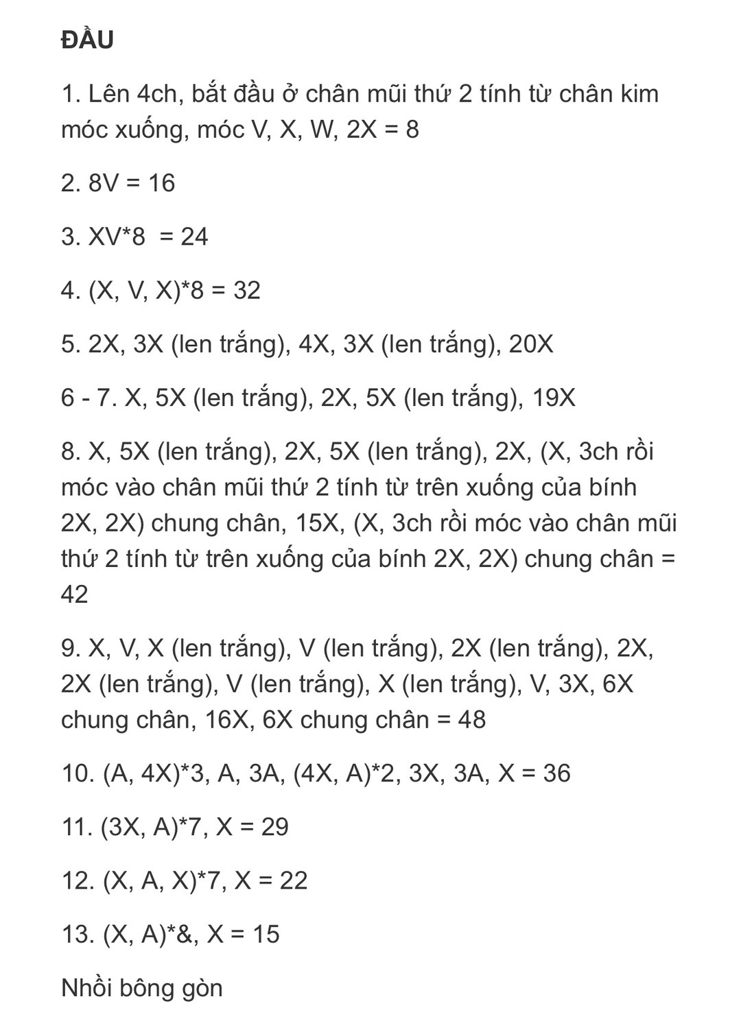 Chart móc len thú bông hồng dễ thương với bông hoa trang trí