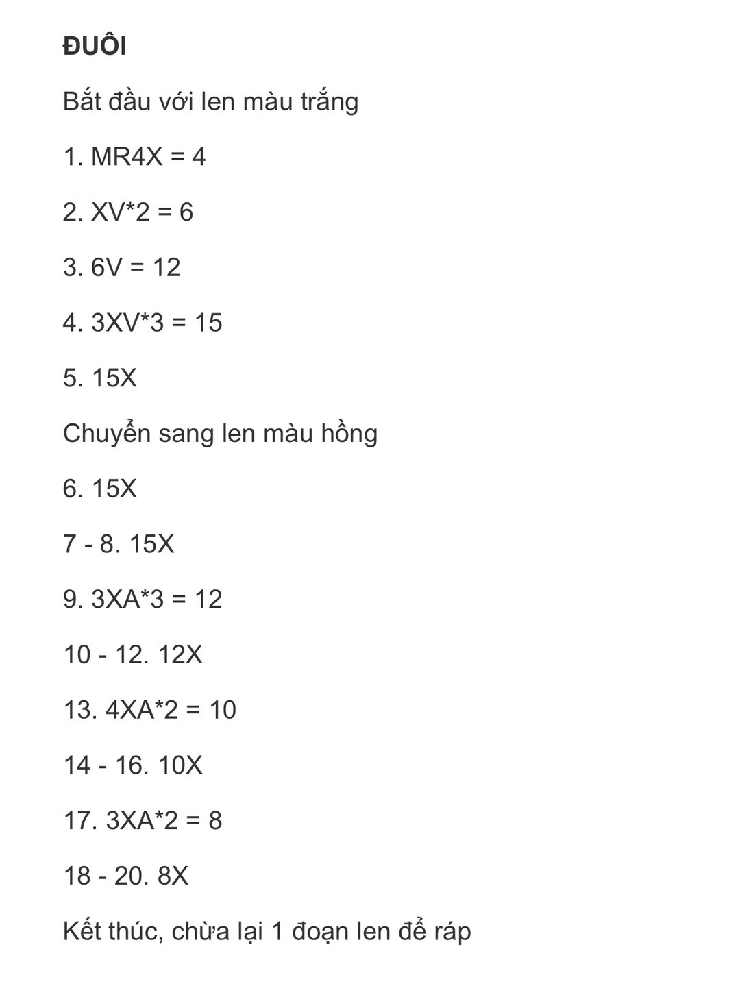 Chart móc len thú bông hồng dễ thương với bông hoa trang trí