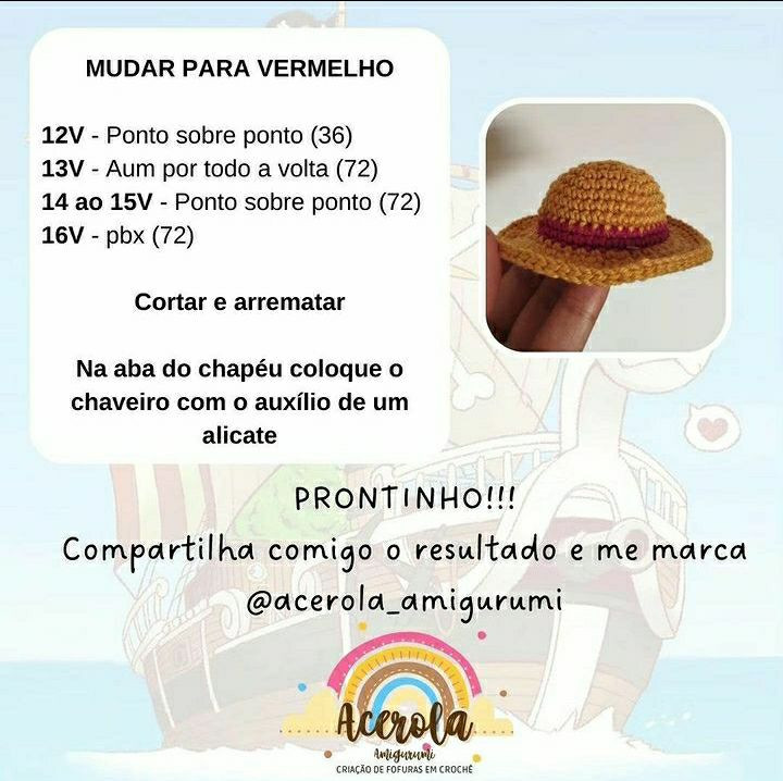 Chaveiro Chapéu de Palha - Receita Gratuita