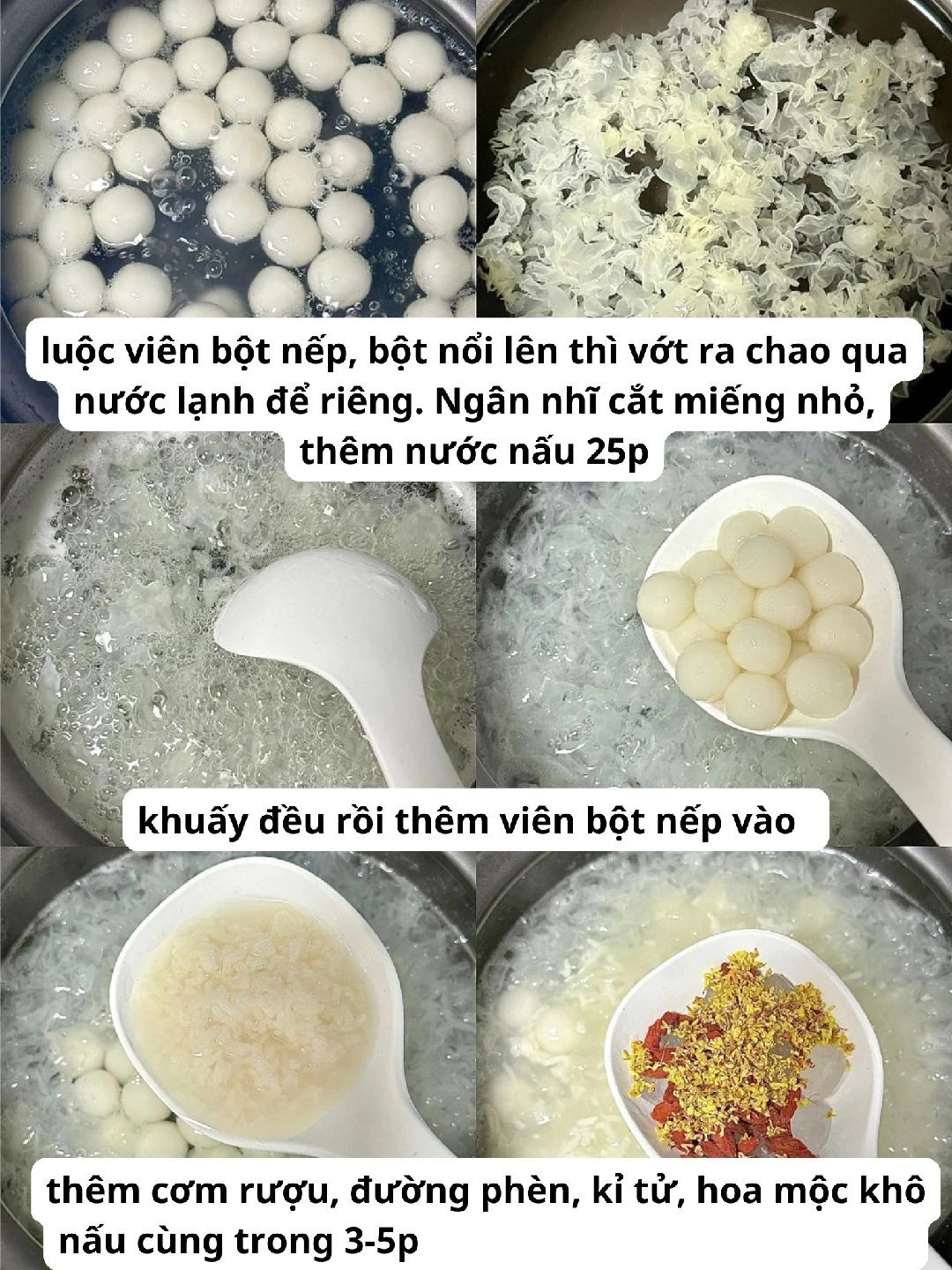 Chè Viên Bột Nếp Hoa Mộc Hương Thơm Lừng