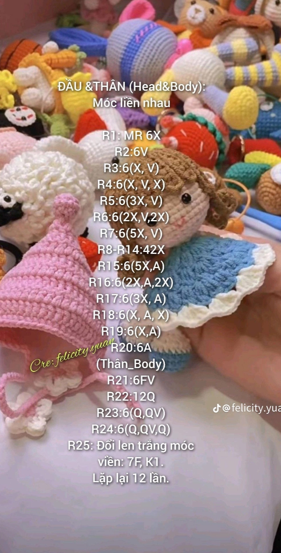 Chia sẻ chart móc len búp bê tí hon dễ thương nhất