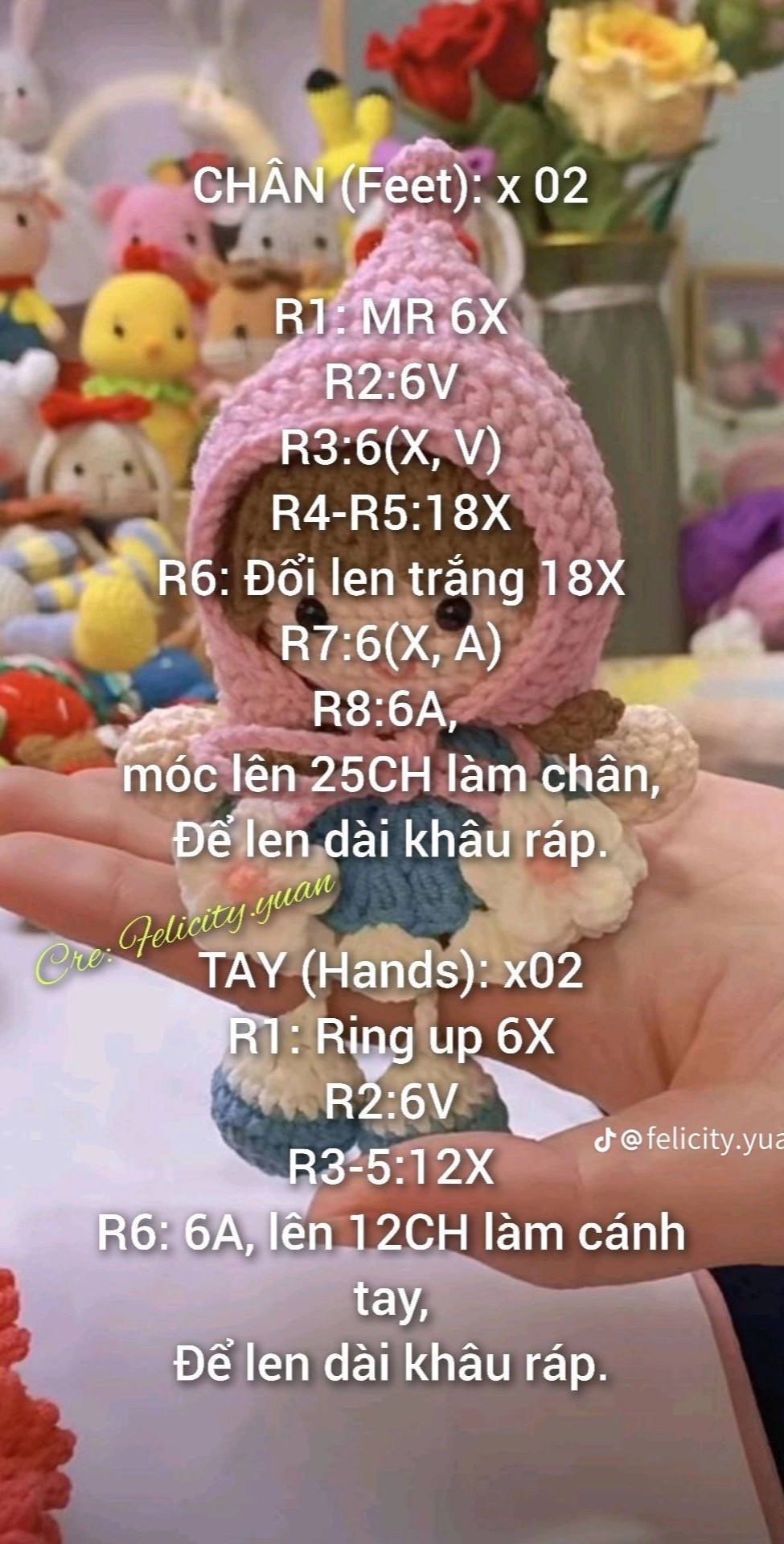 Chia sẻ chart móc len búp bê tí hon dễ thương nhất