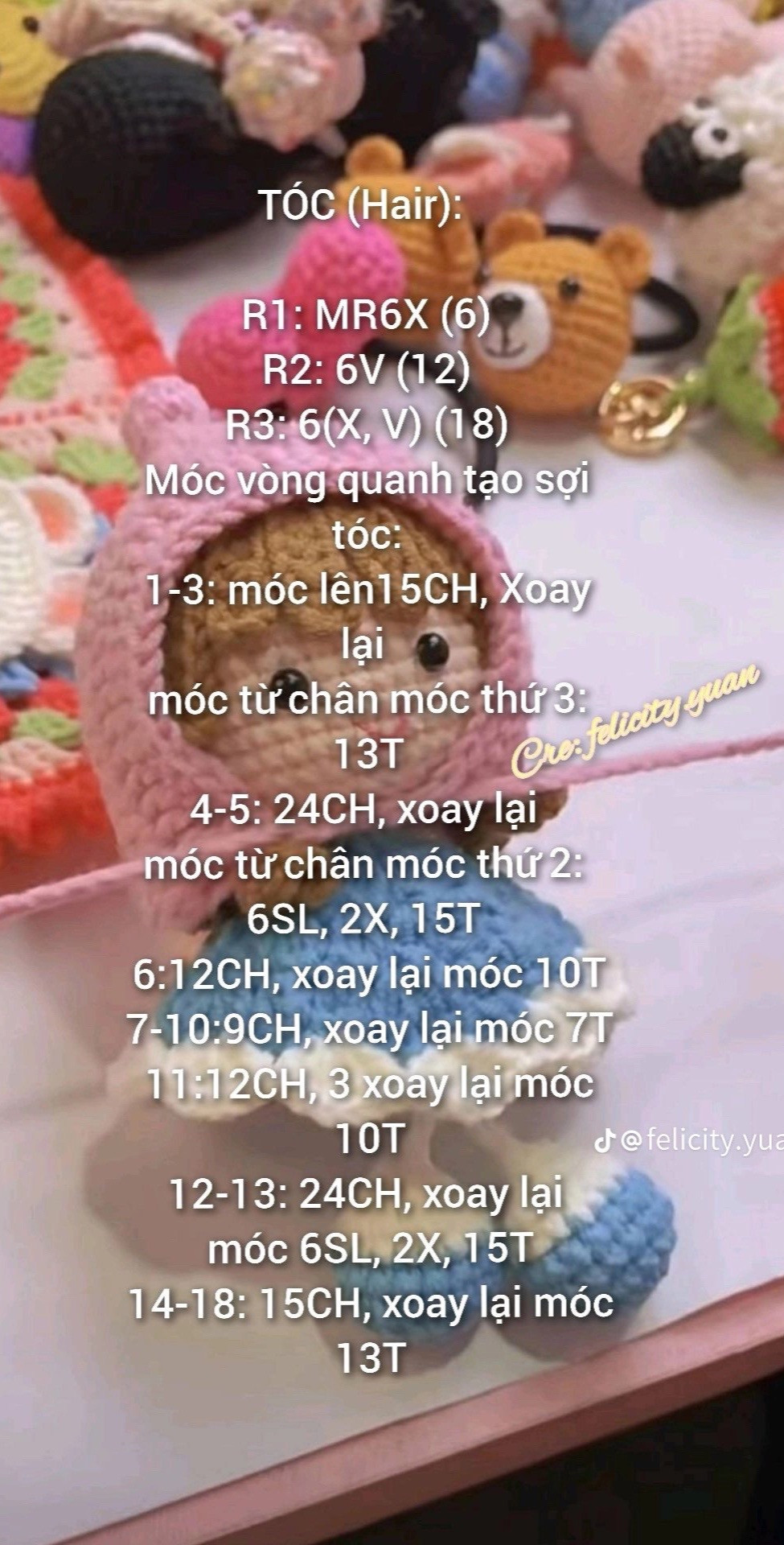 Chia sẻ chart móc len búp bê tí hon dễ thương nhất