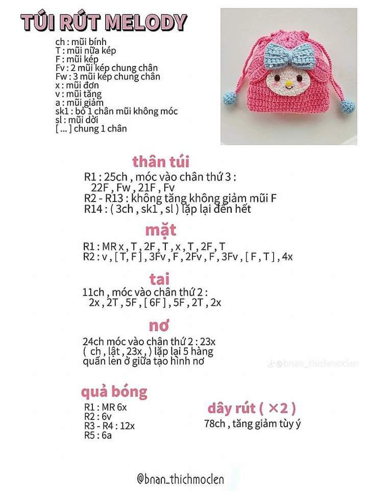 Collection of Mini Drawstring Bag Crochet Patterns (Part 1)